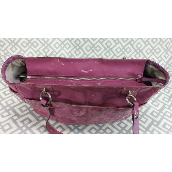 Coach Mauve East West Gallery Leather Tote Bag - Picture 9 of 12